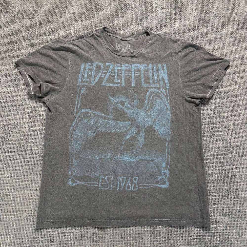 Led Zeppelin Graphic T-Shirt Unisex Small Charcoal Grey Icarus Band Tee 2024